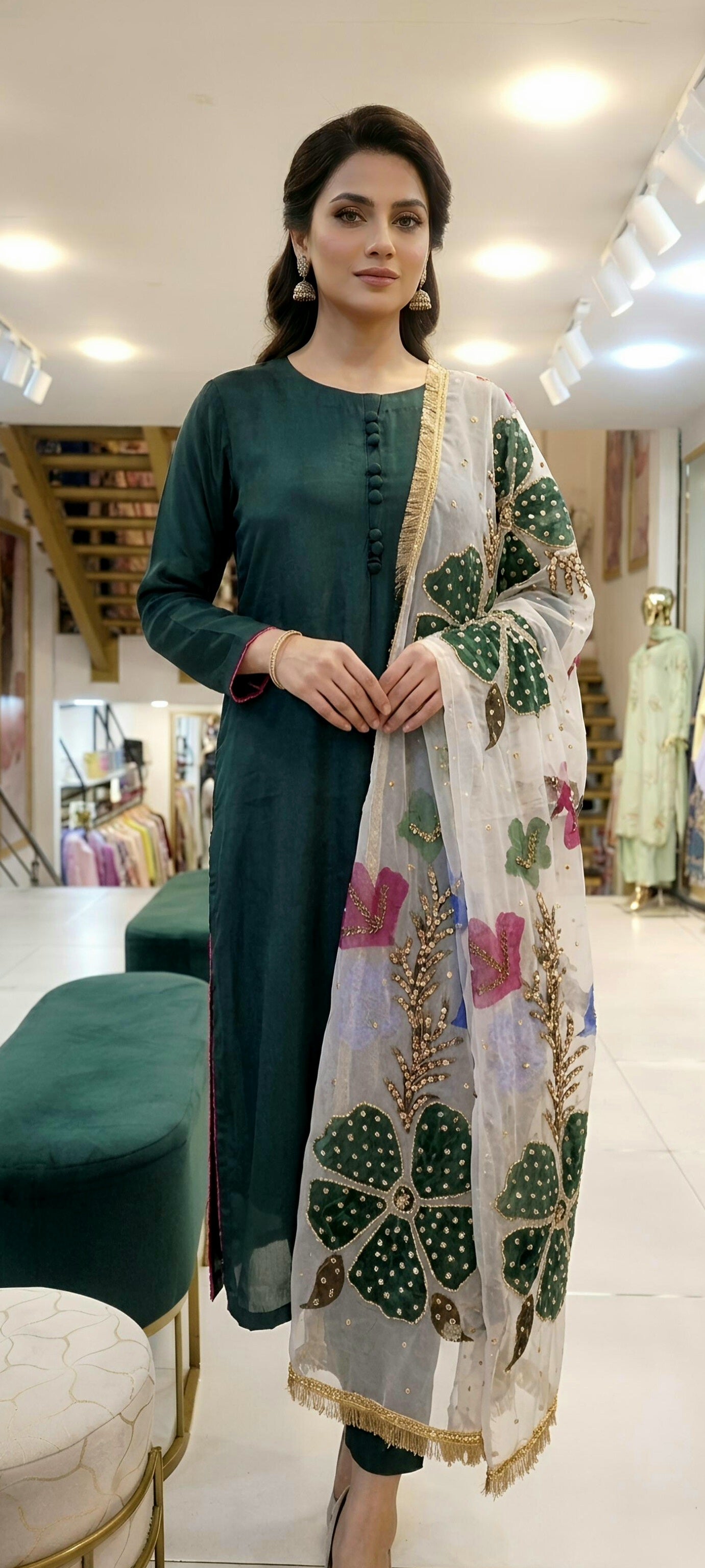 3Pcs Tassal Silk Long Shirt Casual/Fancy Wear
