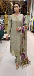 3Pcs Lawn Suit Casual/Fancy Wear