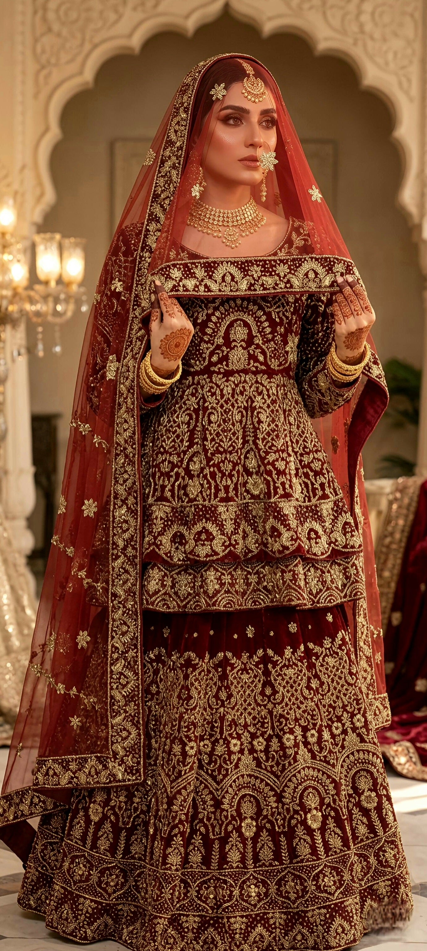 Velvet Bridal Lehanga Shirt